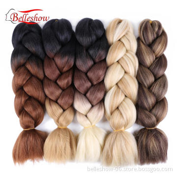 Hot sell hair ombre color 350g 24inch Synthetic Ombre Braiding Hair Jumbo Box Braids jumbo-hair-braid 400g